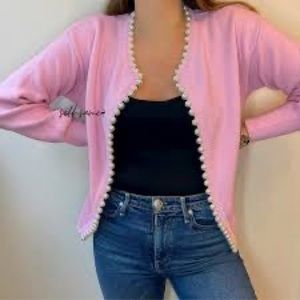 Self Same Charlotte pearl trim cardigan PINK